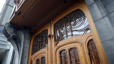 View of the entrance of the Hotel Solvay, an Art Nouveau house designed by Victor Horta, in Brussels. AFP