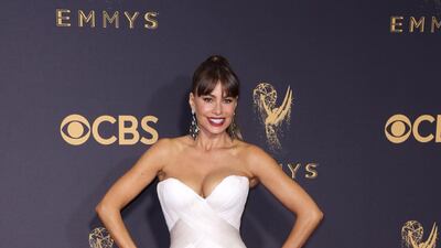 Sofia Vergara, in Mark Zunino, arrives for the 69th annual Primetime Emmy Awards ceremony at the Microsoft Theatre in Los Angeles, California, on September 17, 2017. EPA