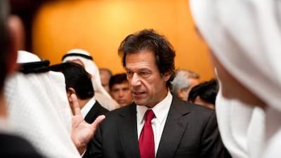 Former international cricketer Imran Khan at the Pakistan Appeal Charity Event, Armani Hotel, Burj Khalifa.