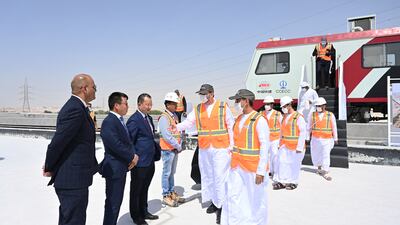 Suhail Al Mazrouei, Minister of Energy and Infrastructure, inspected the progress of Stage 2 of the Etihad Rail megaproject. All photos: Wam
