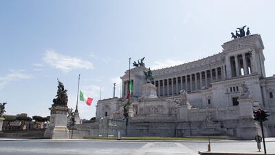 The Vittoriano palace in Piazza Venezia in Rome in March. Matteo Nardone/Pacific Press/Shutterstock