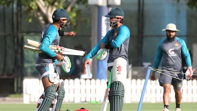 The Pakistani practice session. AFP