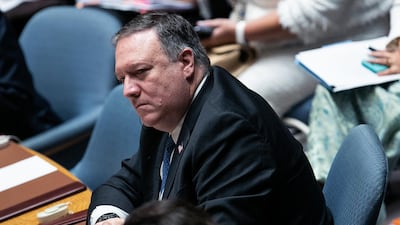 US Secretary of State Mike Pompeo met with the GCC plus two nations to discuss the opportunities of Mesa at the UN General Assembly. Jeenah Moon / Bloomberg