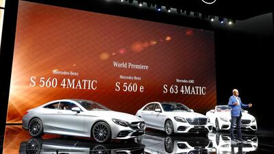 Dieter Zetsche, CEO of Mercedes presents the new Mercedes S-class. Kai Pfaffenbach /