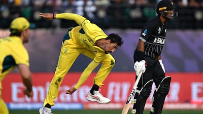 Australia's Mitchell Starc bowls. AFP