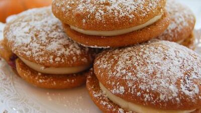 Pumpkin spice whoopie pies with maple cream cheese icing. Courtesy Magnolia Bakery