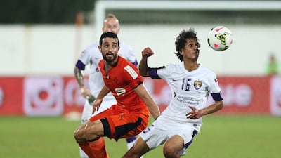 Mohamed Abdulrahman opened the scoring last night for Al Ain at the Rashid bin Saeed Stadium in Ajman. Ashraf Al Amra / Al Ittihad