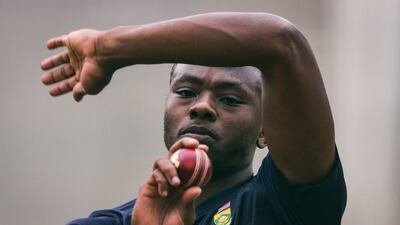 South Africa pacer Kagiso Rabada bowls during training. AFP