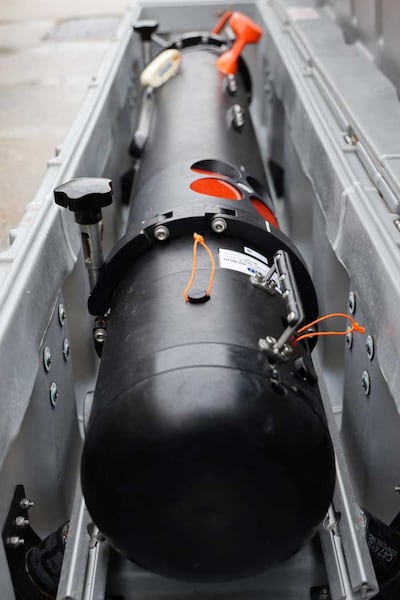 A UK underwater drone given to Ukraine to clear their coastline of mines. Photo: Ministry of Defence