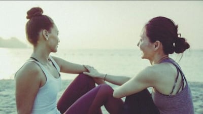 Margie Cordon (left) and Mina Lee opened Abu Dhabi’s newest yoga studio, Yoga One. Courtesy Yoga One