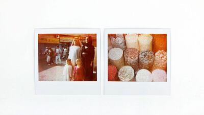 A display of traditional Emirati clothing and spices at the Spice Souk at the Dubai Creek.