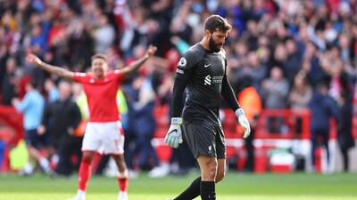 LIVERPOOL RATINGS: Alisson - 7. The Brazilian had no chance with the goal and his save from Johnson stopped Forest doubling the lead. He was one of the few Liverpool players to emerge with any credit. Reuters