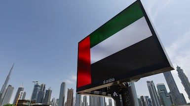 The UAE flag has been displayed with pride throughout the Iran war. Antonie Robertson / The National