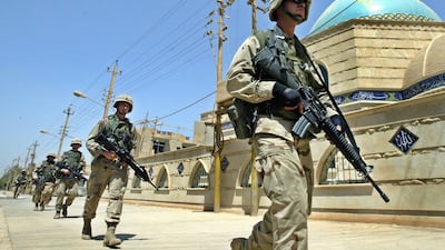 US soldiers patrol in downtown Baghdad, Iraq, on June 24, 2003. EPA