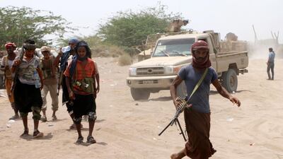 Yemeni government forces on the outskirts of the port city of Hodeidah, Yemen. EPA