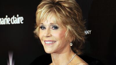 Jane Fonda arrives at The Weinstein Company 2012 Golden Globe After Party. AP Photo/Katy Winn