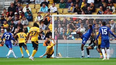 Wolverhampton Wanderers' Jorgen Strand Larsen scores their second. Reuters