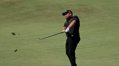 Shane Lowry of Ireland plays his second shot on the 10th hole. Getty Images