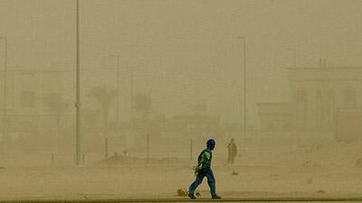 Sandstorms swept the country yesterday.
