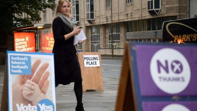 Voters expressed a mixture of excitement and apprehension about Scotland’s choice. Leon Neal/AFP Photo