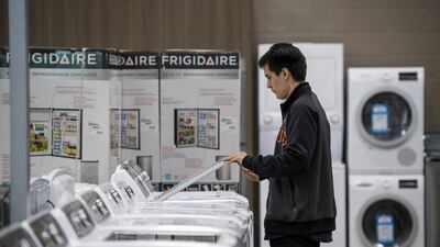 A Best Buy store in San Francisco. The US has undershot the Fed target for inflation but wages are starting to grow. David Paul Morris / Bloomberg