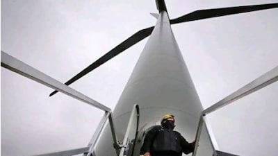 A wind turbine at Whitelee wind farm on Eaglesham Moor, near Glasgow. Scotland generates 48 per cent of all wind power produced in the British Isles. Jason Alden / Bloomberg News
