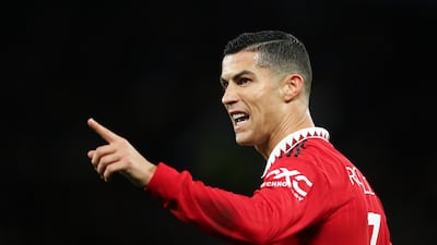 Cristiano Ronaldo reacts during the match. Getty