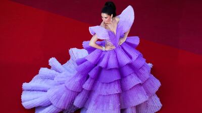 Thai actress and model Sririta Jensen poses as she arrives for the screening of the film "Rocketman" at Cannes Film Festival . AFP / Valery HACHE
