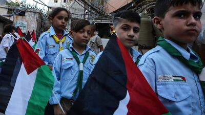 Palestinians protest against the Bahrain Conference. EPA