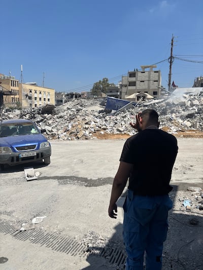 Rubble in Nabatieh. Jamie Prentis / The National