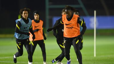 Chelsea's Trevoh Chalobah on the ball at Chelsea Training Ground ahead of the League Cup quarter-final against Brentford. All pictures Getty Images