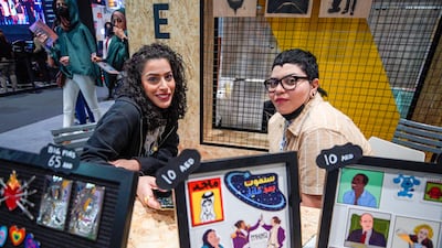 Artists Yasmin, left, and Leila Nemer at Artist Alley.
