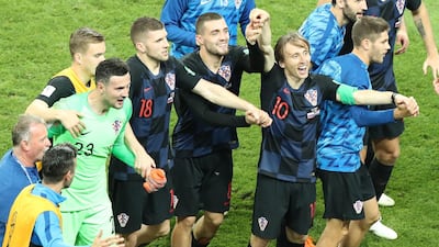 Luka Modric, second right, has proved a good leader of the Croatia side as captain according to Davor Suker. EPA