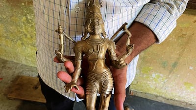 A bronze sculpture in the making