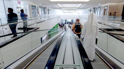 The mall’s 600 car parking bays are shaded by roofing housing photovoltaic cells, generating electricity equivalent to one-fifth of the mall’s annual energy usage. Victor Besa / The National