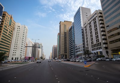 Sheikh Rashid Bin Saeed Street, Abu Dhabi. Rental rates in the capital continued to rise amid higher demand. Victor Besa / The National