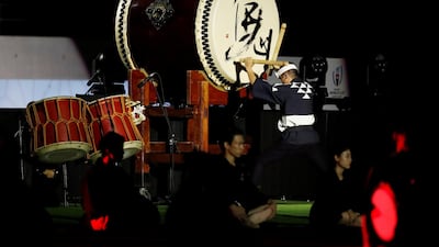 A Taiko drummer performs during the opening ceremony. Reuters