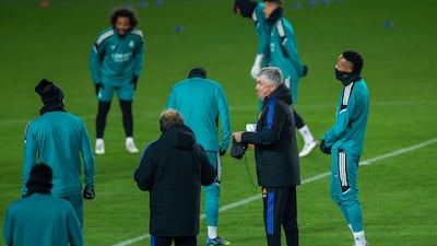 Real Madrid's head coach Carlo Ancelotti during a training session. EPA