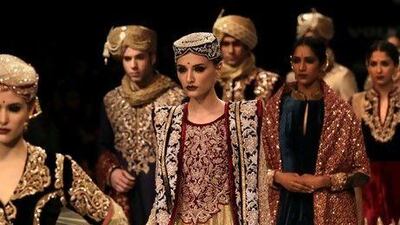 Creations by Shyamal and Bhumika Shodhan at Lakmé Fashion Week. Rajanish Kakade / AP