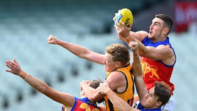 Daniel McStay of the Lions during the round 1 AFL match between the Hawthorn Hawks and the Brisbane Lions in Melbourne on Sunday. Getty Images