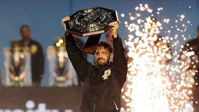 Manchester City's Bernardo Silva with the Community Shield. The Portugal midfielder will leave City after nine seasons at the club. PA