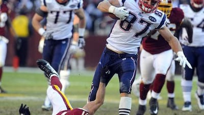 Rob Gronkowski, No 87, the New England Patriots tight end, has been hard to contain.