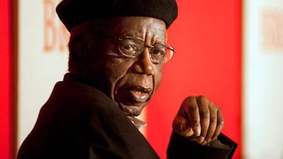 Achebe was a moral and literary model for countless Africans. AP Photo / Brown University, Mike Cohea