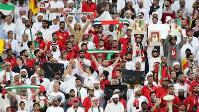 UAE supporters at Mohamed bin Zayed Stadium before their Asian Cup semi-final.