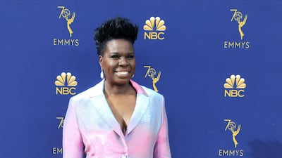 Leslie Jones wears holographic tailoring by Christian Siriano. Photo / EPA