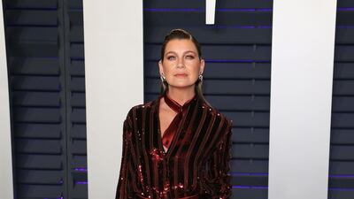 Ellen Pompeo arrives at the 2019 Vanity Fair Oscar Party. AFP