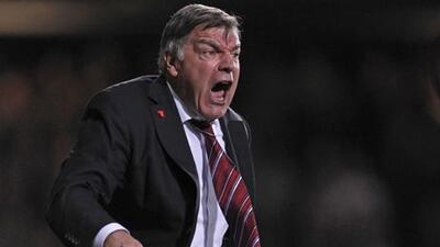 West Ham manager Sam Allardyce gets his points across.