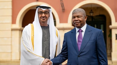 UAE President Sheikh Mohamed is received by Angolan President Joao Manuel Lourenco during a state visit to the African country. All photos: UAE Presidential Court