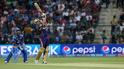 Jacques Kallis top-scored with 72 for Kolkata Knight Riders against Mumbai Indians at Zayed Cricket Stadium in Abu Dhabi on Wednesday. Pawan Singh / The National