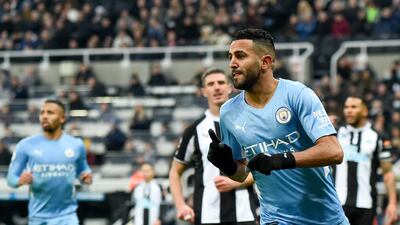 Riyad Mahrez - 7: Strangely subdued in first half but volleyed home emphatically after 64 minutes from excellent Zinchenko ball for his 50th City goal. EPA